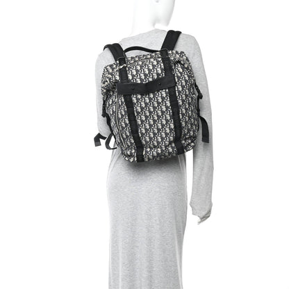 Oblique Calfskin Safari Backpack Navy Blue