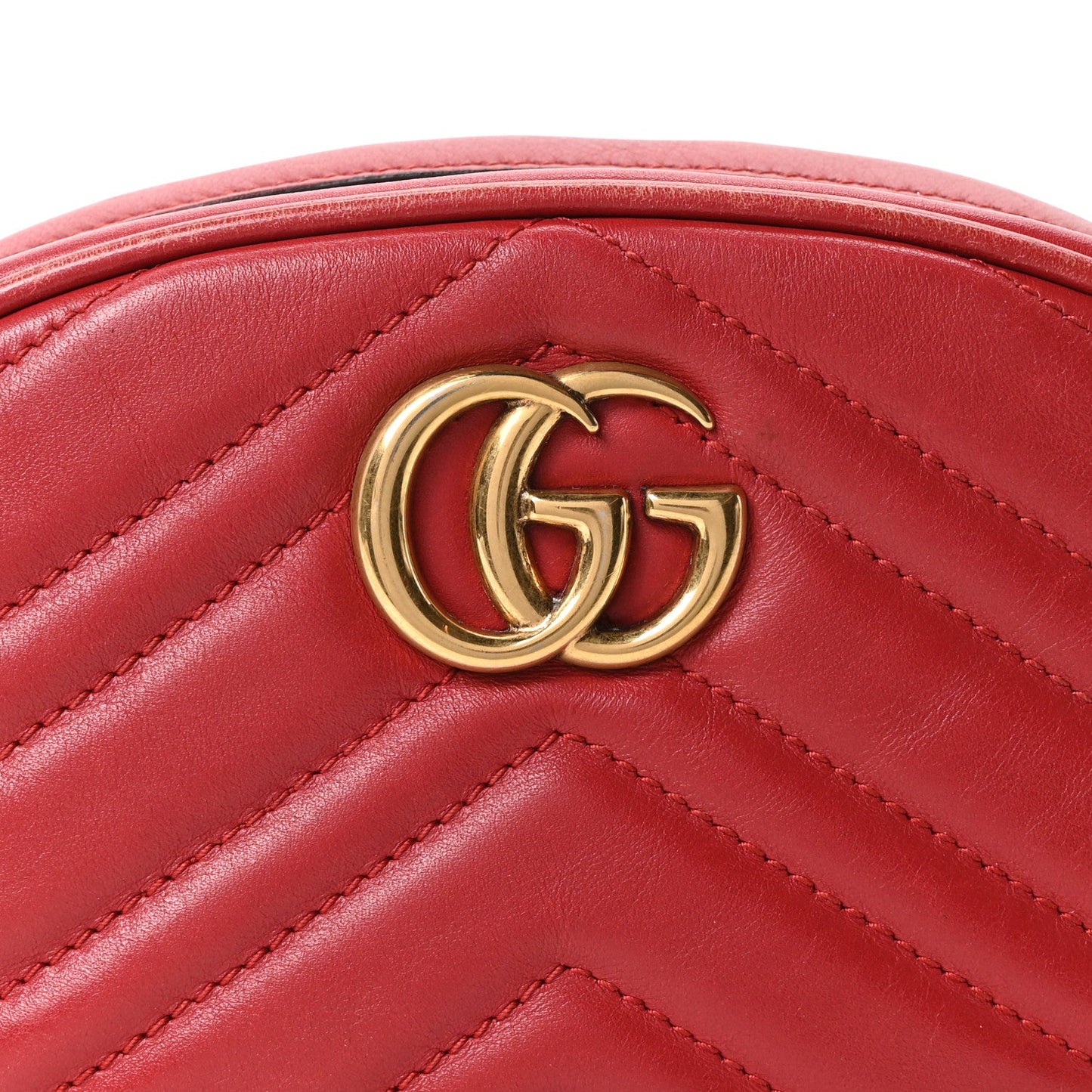 Calfskin Matelasse GG Marmont Belt Bag 85 34 Hibiscus Red