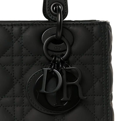 Ultra Matte Calfskin Cannage Medium Lady Dior Black
