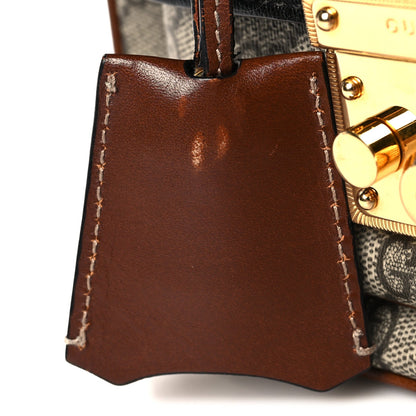 GG Supreme Monogram New Sakai Lux Calfskin Mini Padlock Flap Pocket Shoulder Bag Beige Ebony Black Cuir