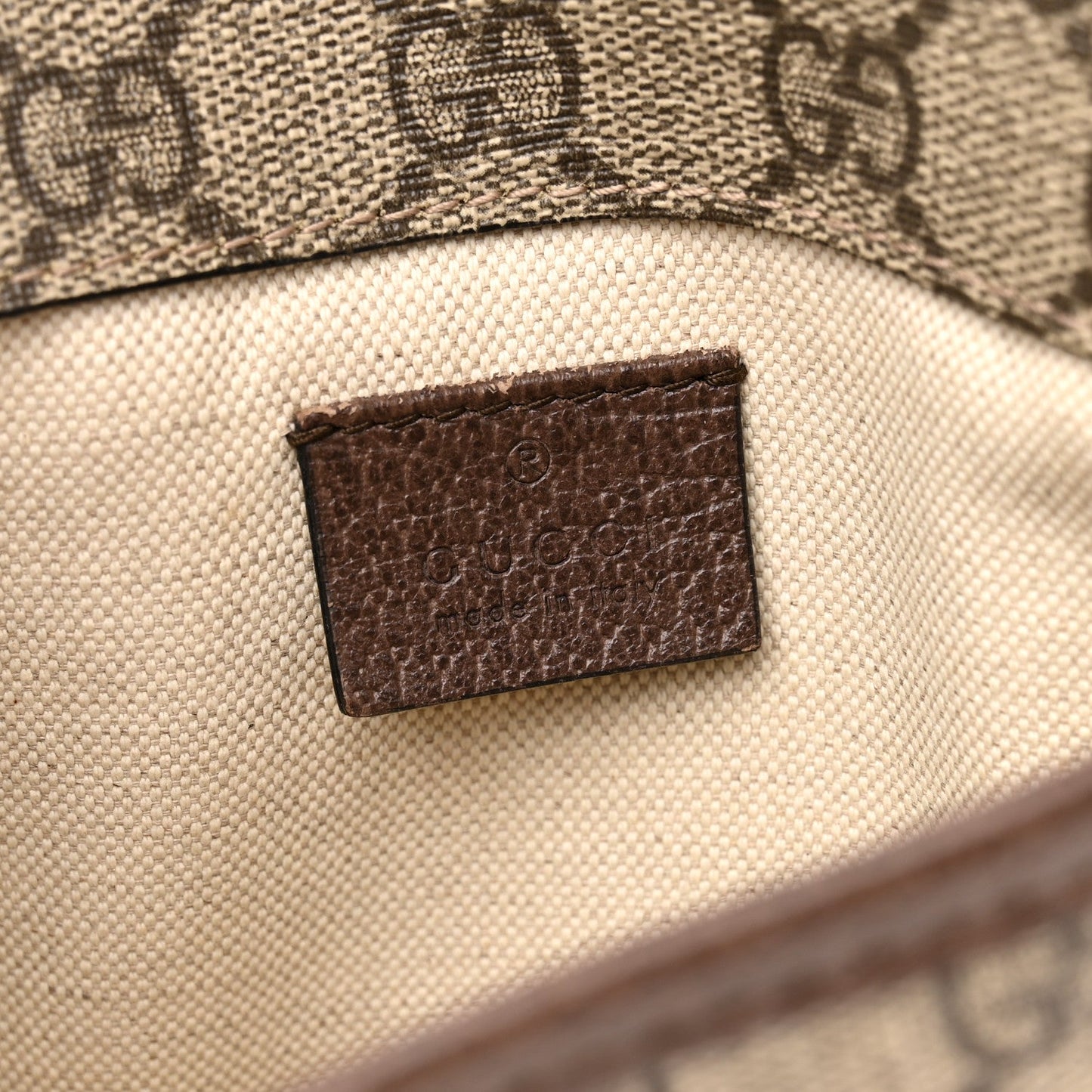 GG Supreme Monogram Neo Vintage Web Belt Bag Brown