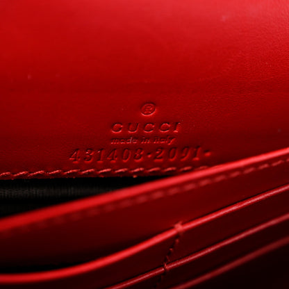 Guccissima Signature Bowy Chain Wallet Hibiscus Red