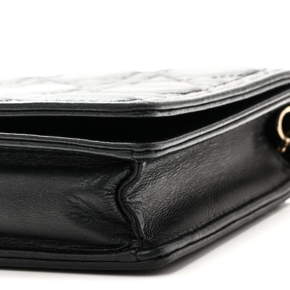 Lambskin Cannage Lady Dior Pouch Black