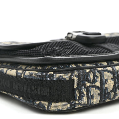 Oblique Jacquard Dior 8 Pouch With Strap Blue Black