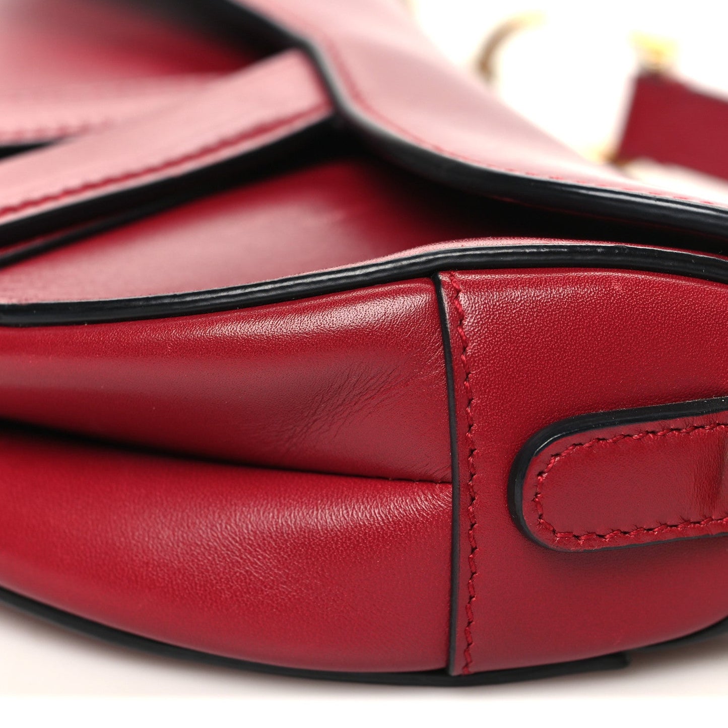Calfskin Mini Saddle Bag Red