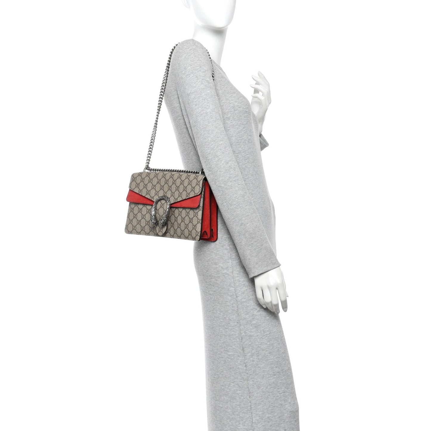 GG Supreme Monogram Small Dionysus Shoulder Bag Red