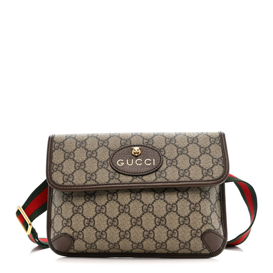GG Supreme Monogram Neo Vintage Web Belt Bag Brown