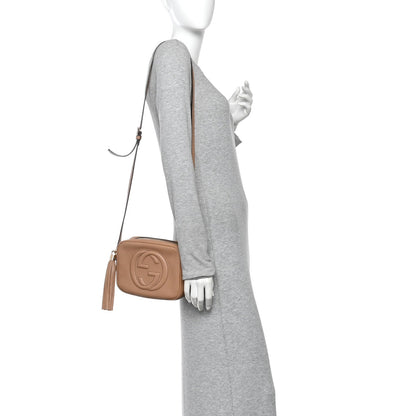 Pebbled Calfskin Small Soho Disco Bag Camelia