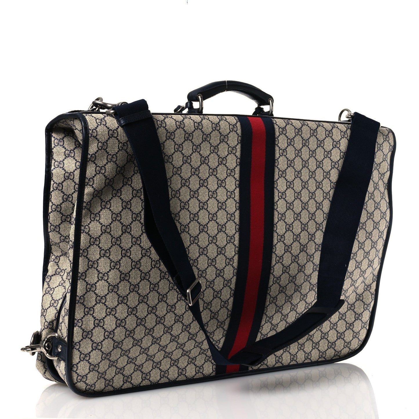 GG Supreme Monogram Web Savoy Garment Bag Beige Blue