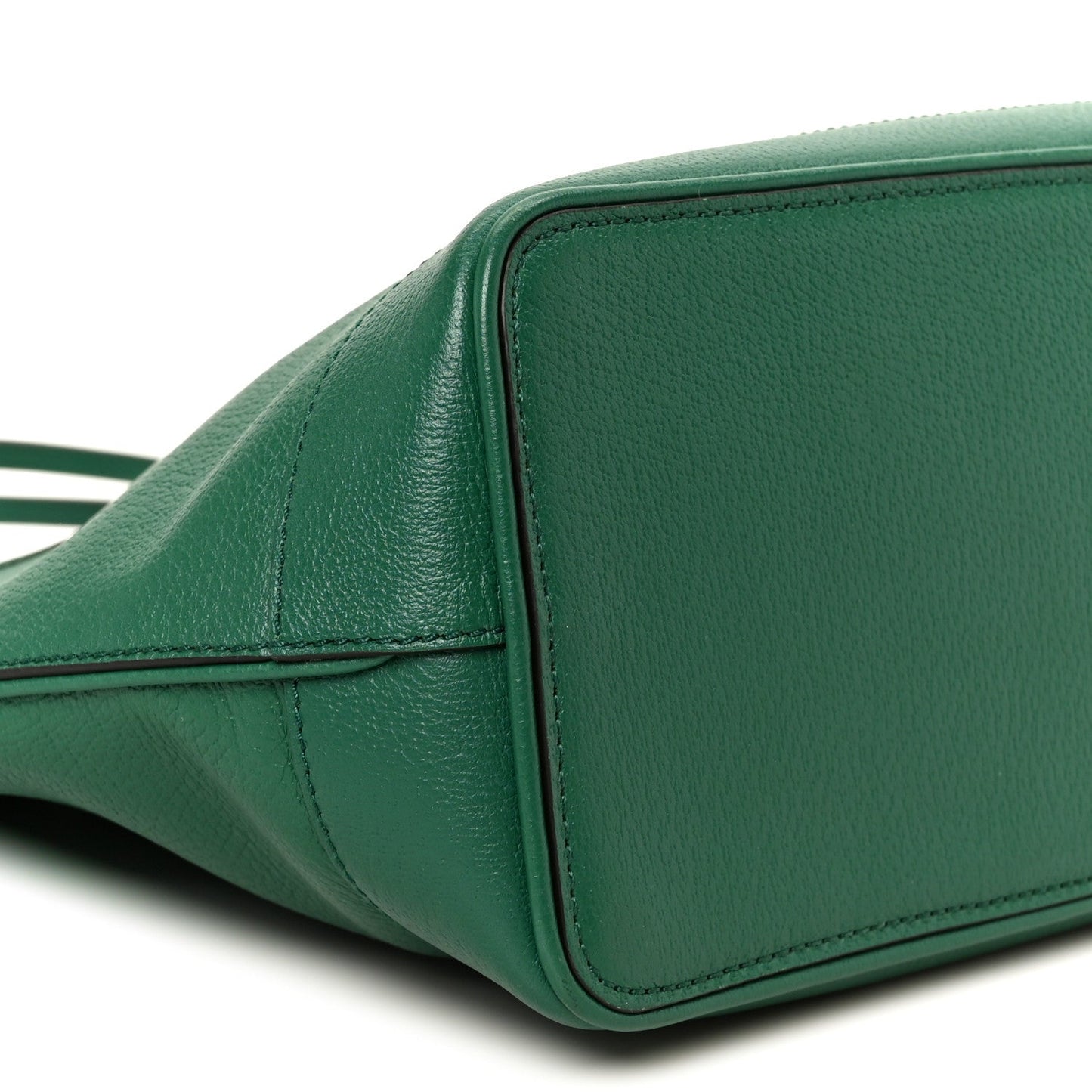 Textured Dollar Calfskin Medium Ophidia Shoulder Tote Bag Green