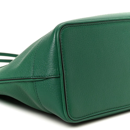 Textured Dollar Calfskin Medium Ophidia Shoulder Tote Bag Green