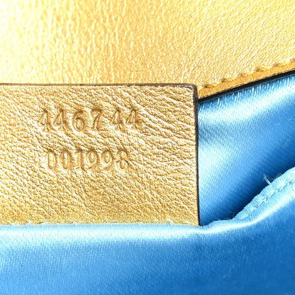 Metallic Calfskin Matelasse Mini GG Marmont Shoulder Bag Gold Pink