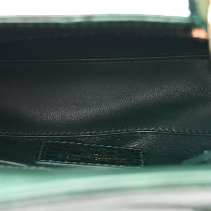 Alligator Crystal Mini Lady Dior Dark Green