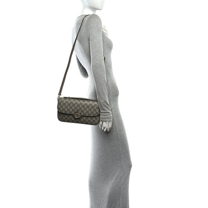 GG Supreme Monogram Petite GG Top Handle Shoulder Bag Beige Ebony
