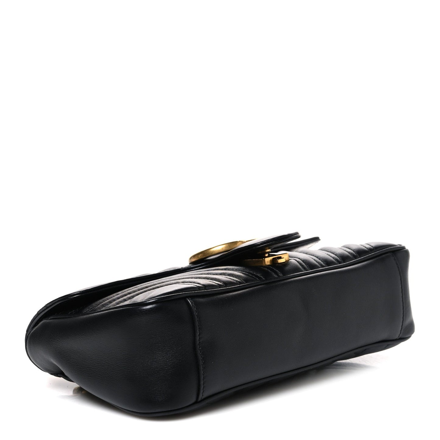 Calfskin Matelasse Small GG Marmont Shoulder Bag Black
