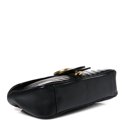 Calfskin Matelasse Small GG Marmont Shoulder Bag Black