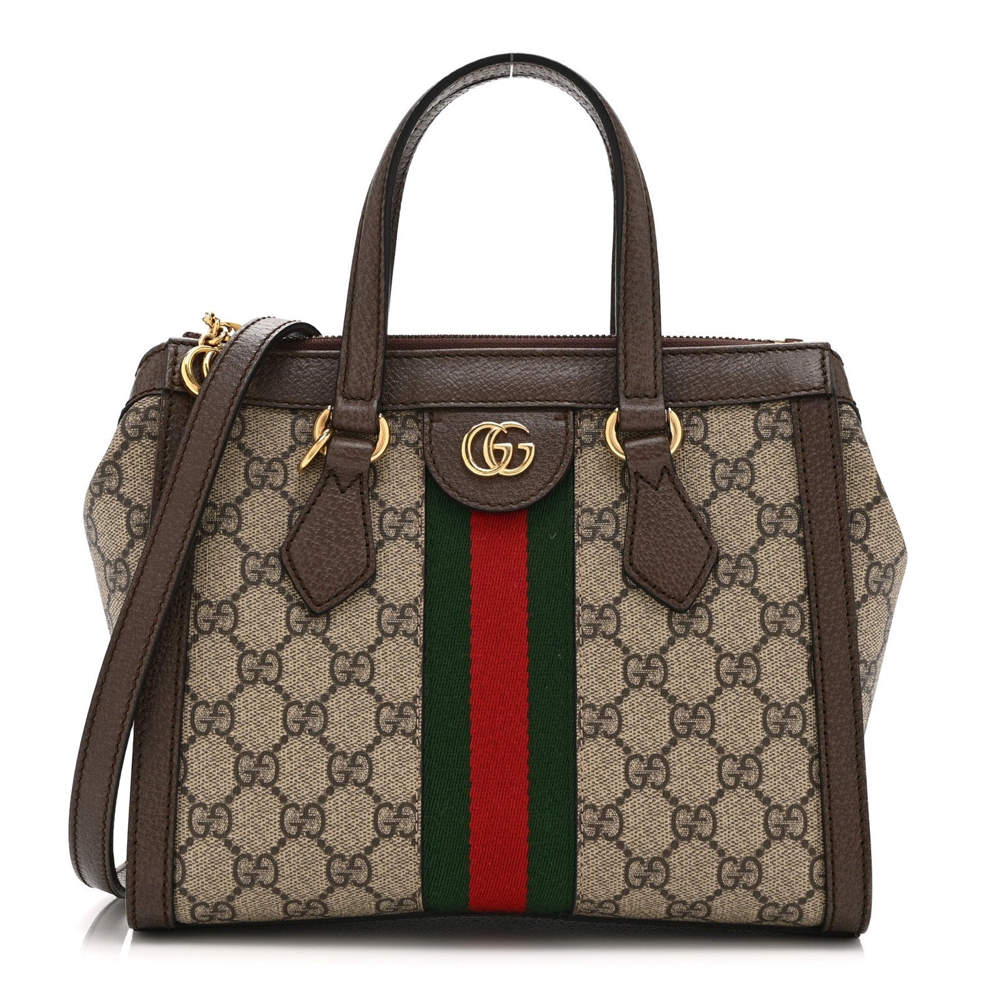 GG Supreme Monogram Small Ophidia Tote Bag Brown