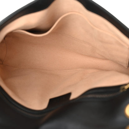 Calfskin Matelasse Medium GG Marmont Shoulder Bag Black