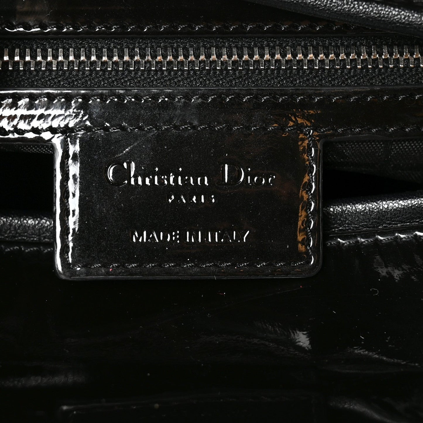 Patent Cannage Large Lady Dior Black