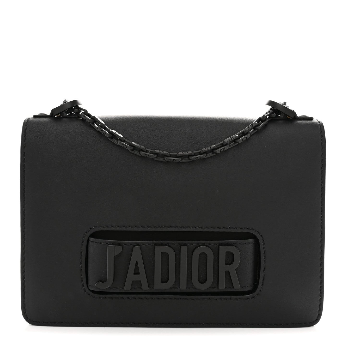 Ultra Matte Calfskin J'Adior Chain Flap Bag Black