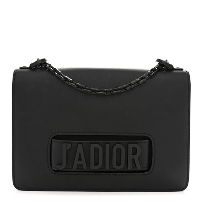 Ultra Matte Calfskin J'Adior Chain Flap Bag Black