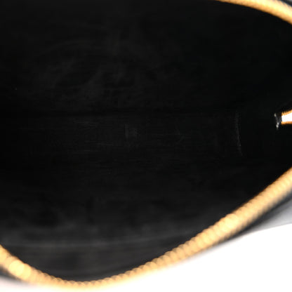 Grained Calfskin Caro Double Pouch Black