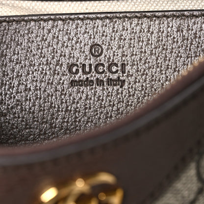 GG Supreme Monogram Textured Dollar Calfskin Small Ophidia Hobo Beige Ebony New Acero