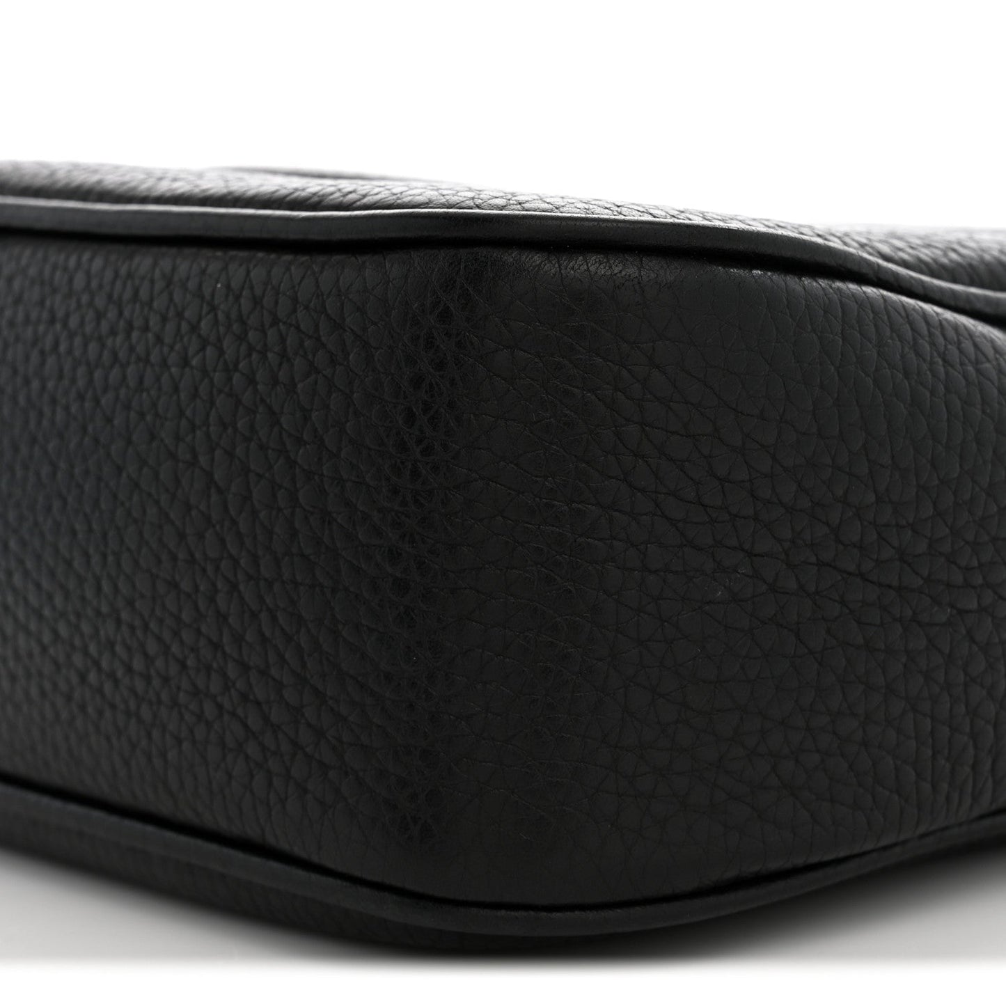 Pebbled Calfskin Small Soho Disco Bag Black