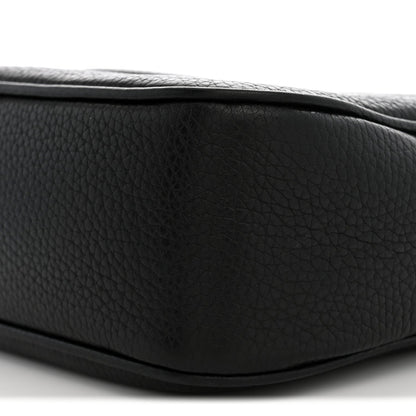 Pebbled Calfskin Small Soho Disco Bag Black