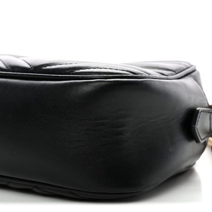 Calfskin Matelasse Small GG Marmont Chain Shoulder Bag Black