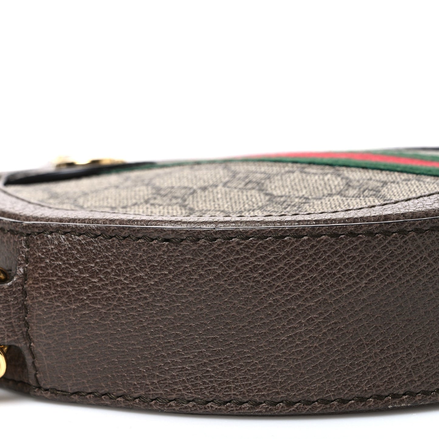 GG Supreme Monogram Web Mini Ophidia Round Shoulder Bag Brown