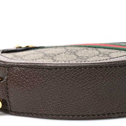 GG Supreme Monogram Web Mini Ophidia Round Shoulder Bag Brown