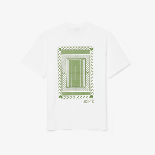 LACOSTE PRINTED JERSEY CREW NECK T-SHIRT Men’s -WHITE