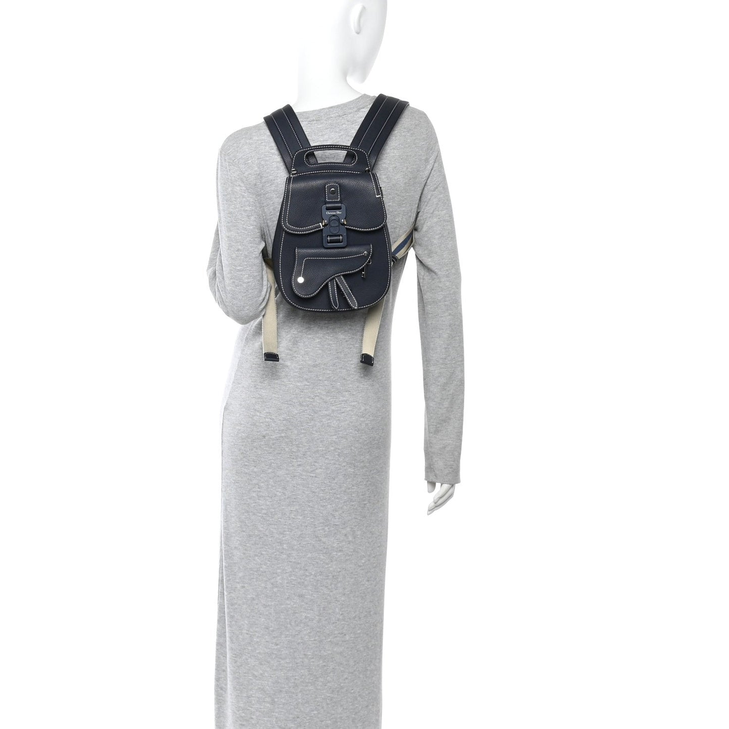 Grained Calfskin Mini Gallop Sling Bag Navy Blue