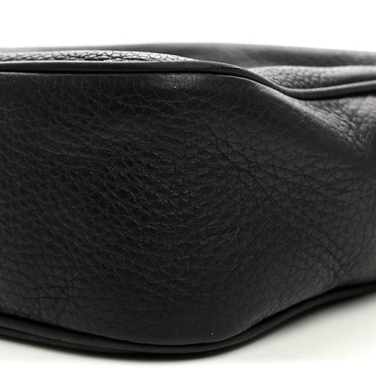 Pebbled Calfskin Small Soho Disco Bag Black