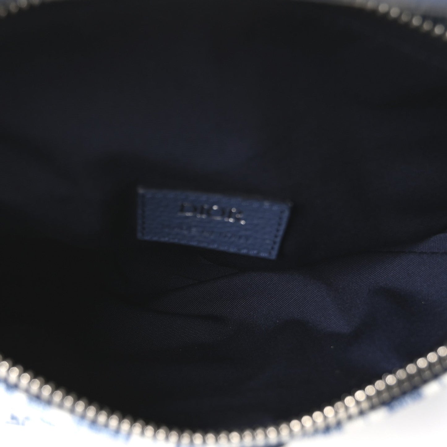 Denim Jacquard Oblique Kasuri Mens Saddle Bag Kasuri Blue White