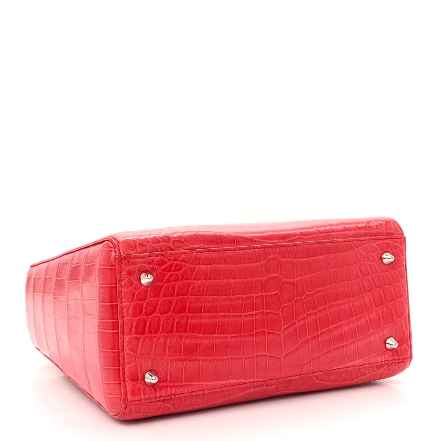Alligator Medium Lady Dior Red