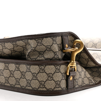 GG Supreme Monogram Textured Dollar Calfskin Web Ophidia Savoy Garment Bag Beige Ebony New Acero