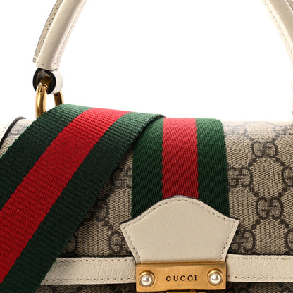 GG Supreme Monogram Small Queen Margaret Top Handle Bag White
