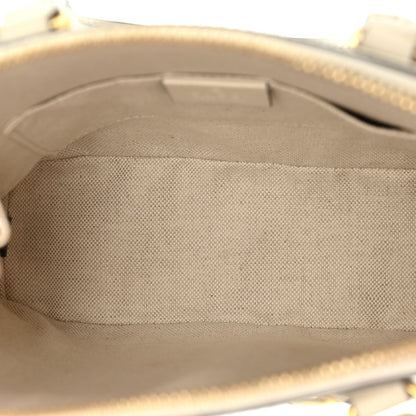 GG Supreme Monogram Azalea Calfskin Mini Horsebit 1955 Top Handle Bag Beige Ebony Mystic White