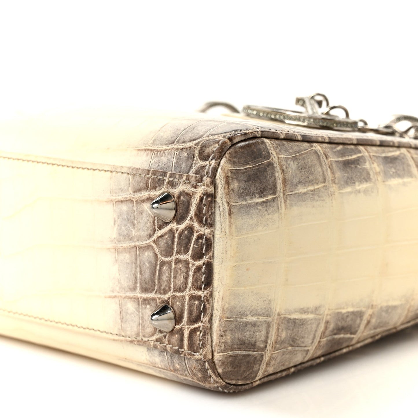 Niloticus Crocodile Himalaya Crystal Small Lady Dior White