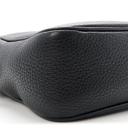 Pebbled Calfskin Small Soho Disco Bag Black