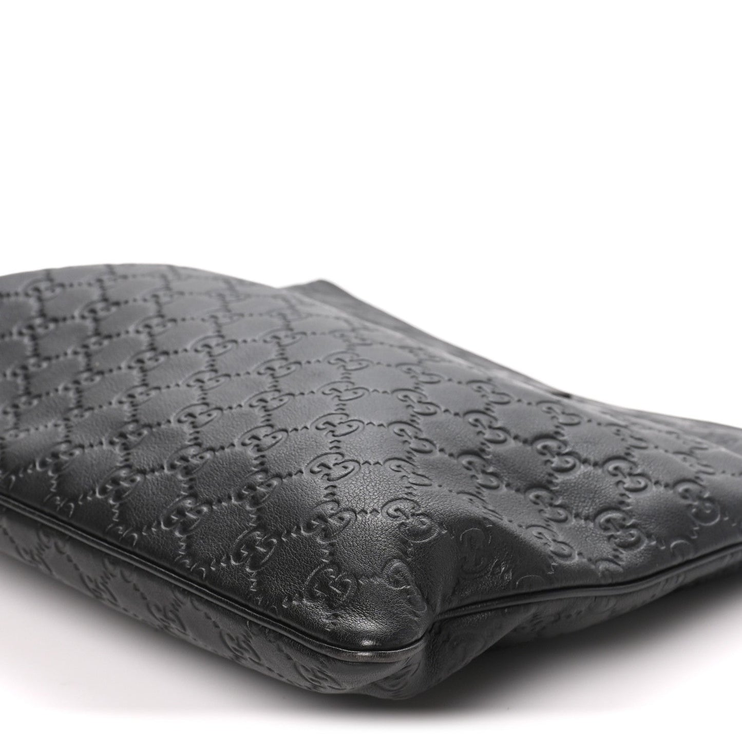 Guccissima Medium Flat Messenger Bag Black