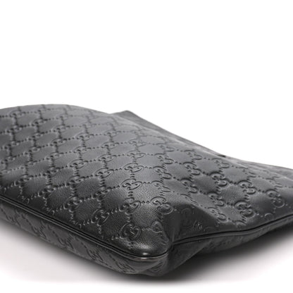Guccissima Medium Flat Messenger Bag Black