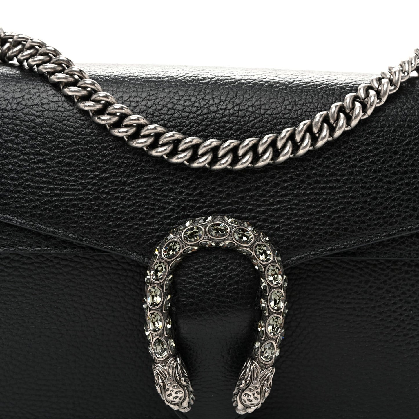 Pebbled Calfskin Small Dionysus Shoulder Bag Black