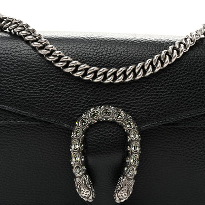 Pebbled Calfskin Small Dionysus Shoulder Bag Black