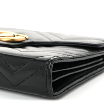 Calfskin Matelasse GG Marmont Chain Wallet Black