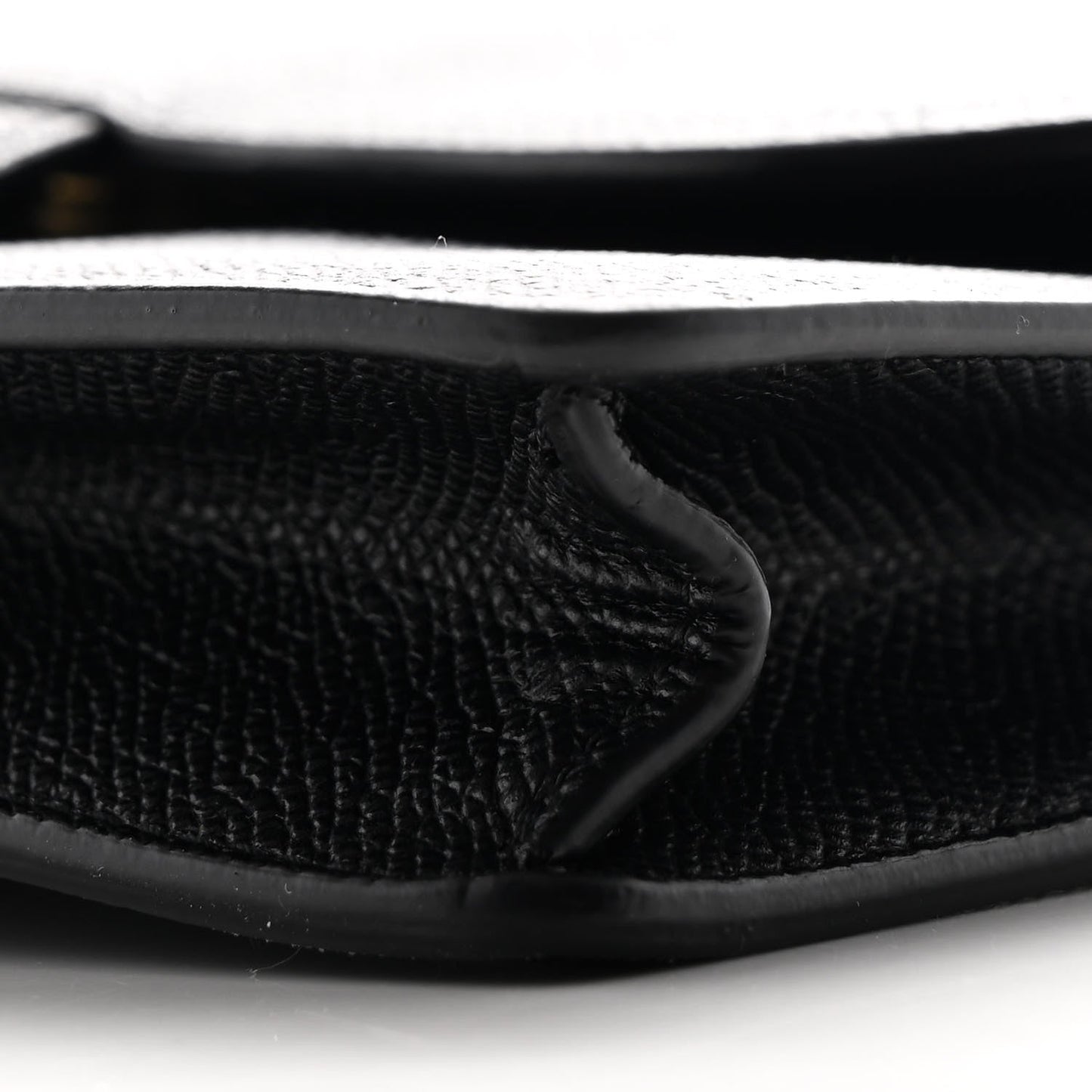 Grained Calfskin Saddle Pouch Bag Black