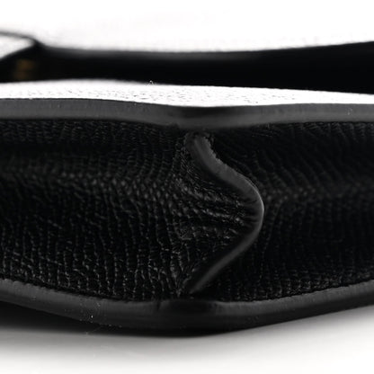 Grained Calfskin Saddle Pouch Bag Black