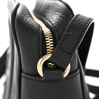 Pebbled Calfskin Small Soho Disco Bag Black